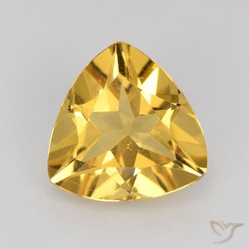 2.12ct Натуральный Золотой Цитрин, Триллион, VVS-VS