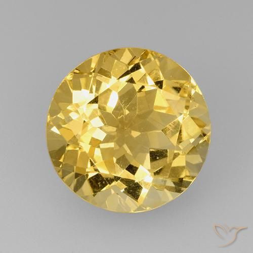 7.17ct Натуральный Средний золотой Цитрин, Круглый, VVS-VS