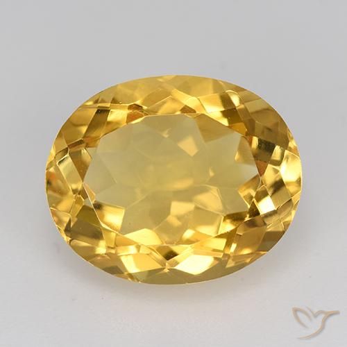 4.83ct Натуральный Средне-темный золотистый Цитрин, Овал, VVS-VS