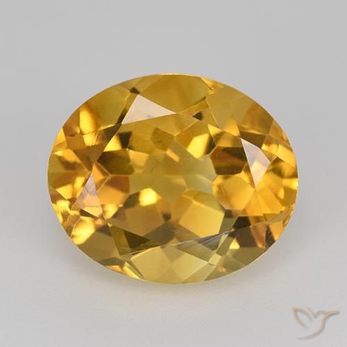 5.08ct Натуральный Средне-темный золотистый Цитрин, Овал, VVS-VS