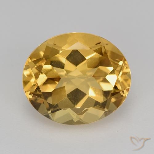 4.33ct Натуральный Средне-темный золотистый Цитрин, Овал, VVS-VS