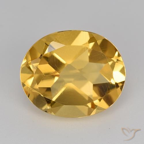 4.43ct Натуральный Средне-темный золотистый Цитрин, Овал, VVS-VS