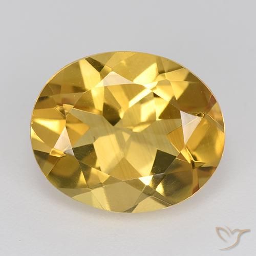 4.24ct Натуральный Средний золотой Цитрин, Овал, VVS-VS