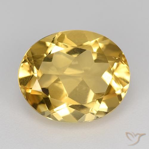 4.38ct Натуральный Золотисто-оранжевый Цитрин, Овал, VVS-VS