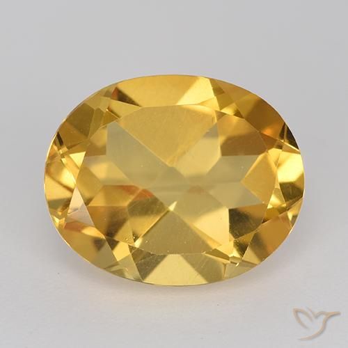 4.31ct Натуральный Средне-темный золотистый Цитрин, Овал, VVS-VS