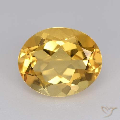 4.45ct Натуральный Средне-светлый золотистый Цитрин, Овал, VVS-VS