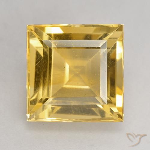 3.57ct Натуральный Золотой Цитрин, Квадрат, Чистота VS