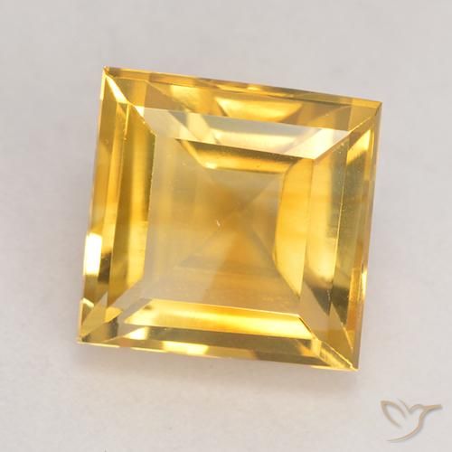 3.30ct Натуральный Золотой Цитрин, Квадрат, VVS-VS