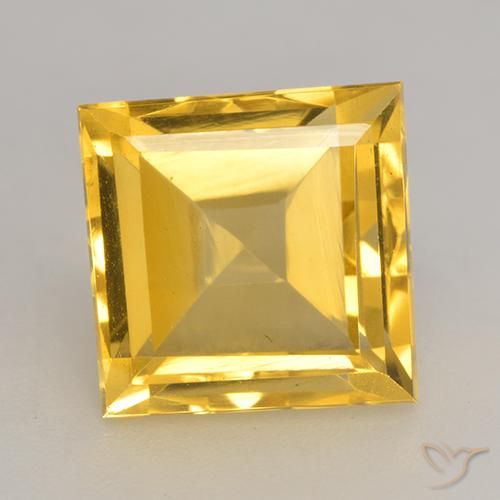 3.44ct Натуральный Золотой Цитрин, Квадрат, VVS-VS
