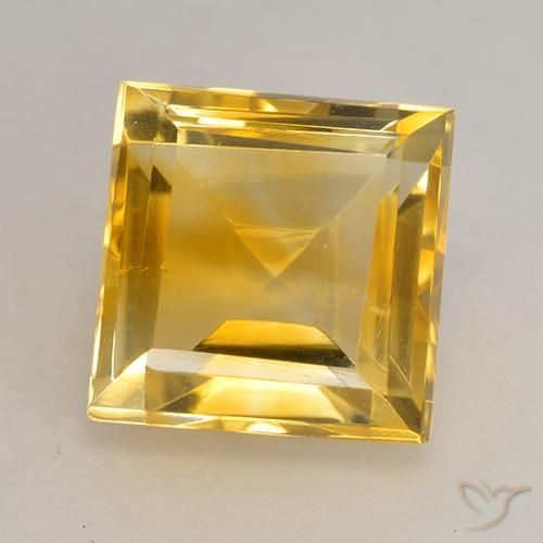 3.43ct Натуральный Золотой Цитрин, Квадрат, Чистота VS