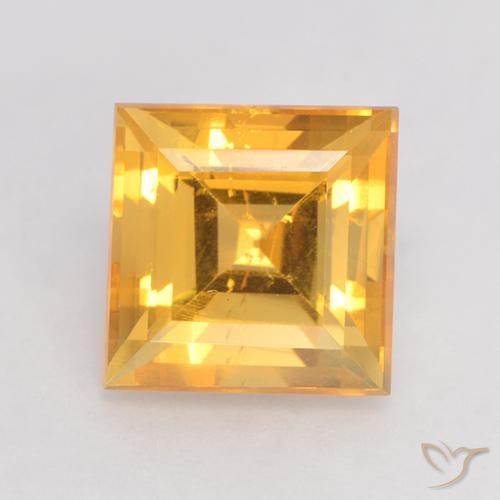 3.68ct Натуральный Яркое золото Цитрин, Квадрат, Чистота VS