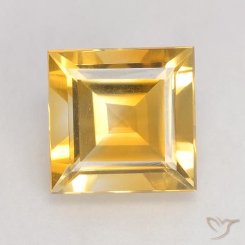 3.31ct Натуральный Среднее золото Цитрин, Квадрат, Чистота VS