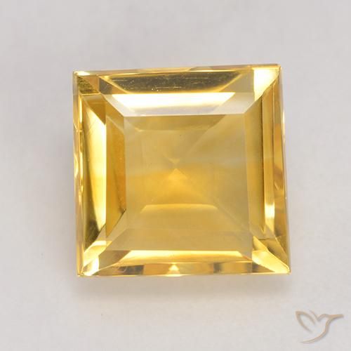 3.56ct Натуральный Золотой Цитрин, Квадрат, VVS-VS