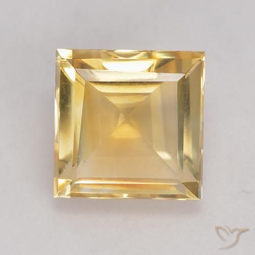 3.43ct Натуральный Золотой Цитрин, Квадрат, VVS-VS