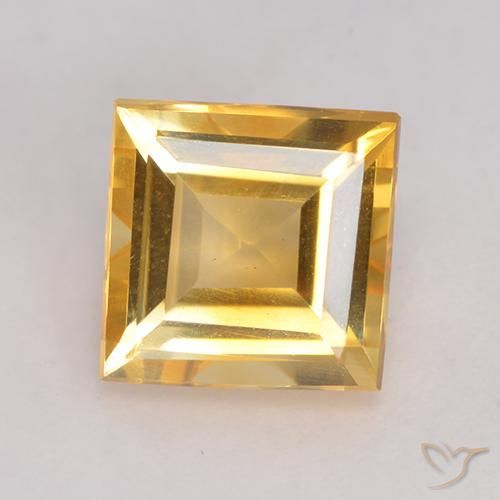 2.94ct Натуральный Золотой Цитрин, Квадрат, VVS-VS