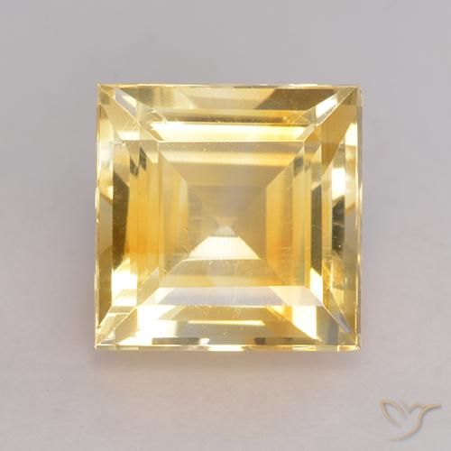 4.13ct Натуральный Золотисто-оранжевый Цитрин, Квадрат, Чистота VS