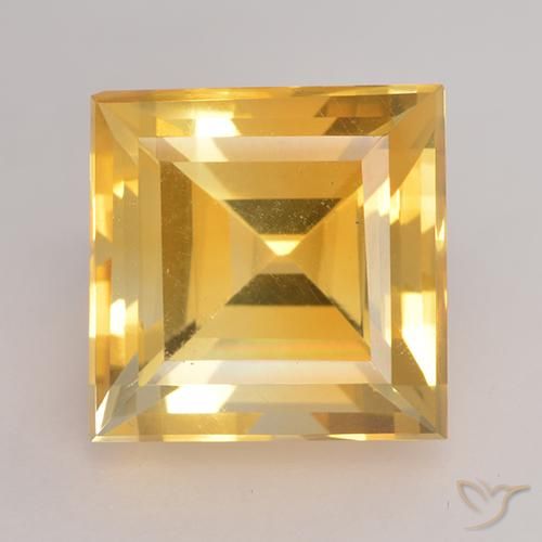 3.45ct Натуральный Среднее золото Цитрин, Квадрат, VVS-VS