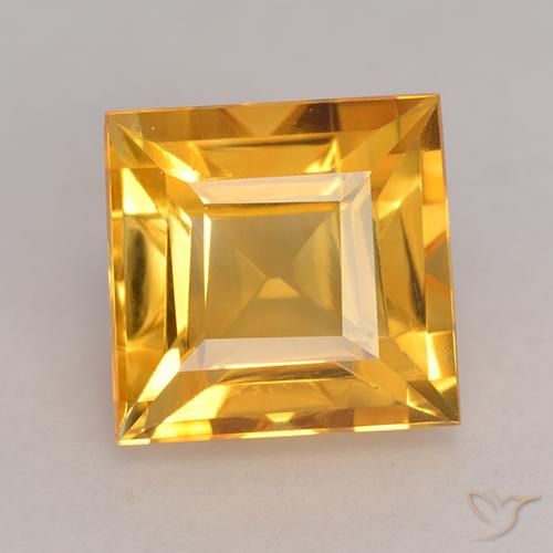 2.91ct Натуральный Средний золотой Цитрин, Квадрат, VVS-VS