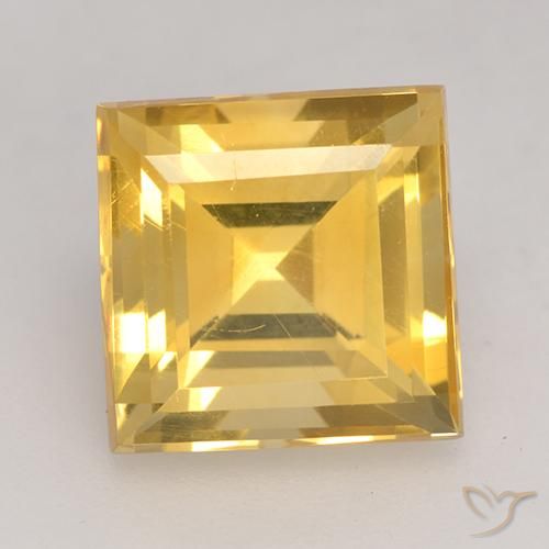 3.66ct Натуральный Среднее золото Цитрин, Квадрат, VVS-VS