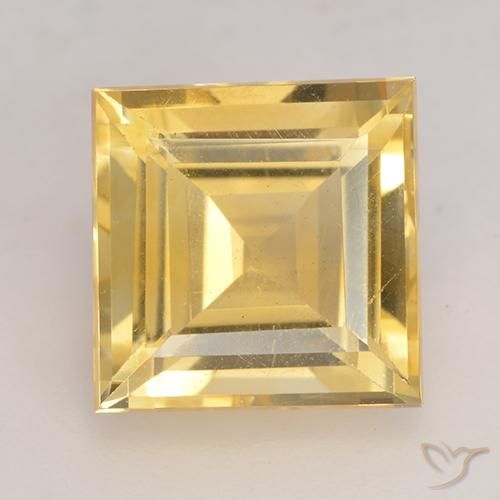 3.14ct Натуральный Золотой Цитрин, Квадрат, Чистота VS