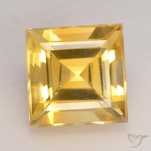 3.71ct Натуральный Яркое золото Цитрин, Квадрат, Чистота VS
