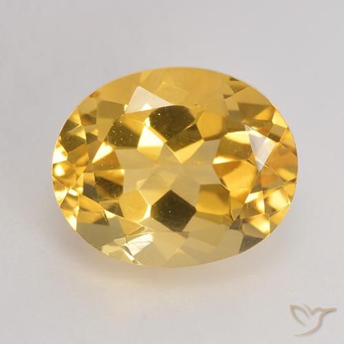 3.77ct Натуральный Среднее золото Цитрин, Овал, VVS-VS