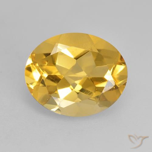 3.33ct Натуральный Золотой Цитрин, Овал, VVS-VS