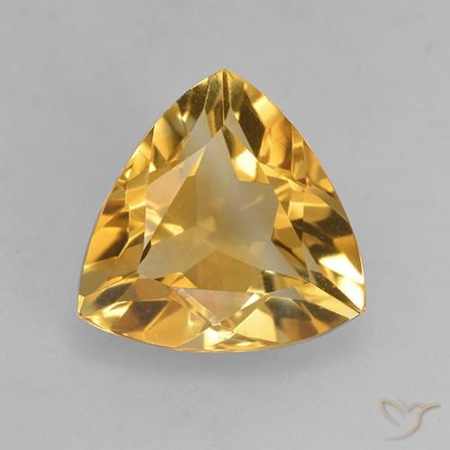 2.47ct Натуральный Темно-золотой апельсин Цитрин, Триллион, VVS-VS