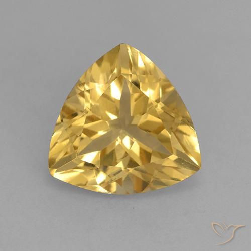 2.11ct Натуральный Золотисто-оранжевый Цитрин, Триллион, VVS-VS