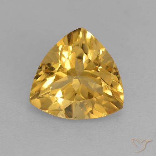 1.97ct Натуральный Золотисто-оранжевый Цитрин, Триллион, VVS-VS