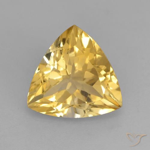 2.28ct Натуральный Золотой Цитрин, Триллион, VVS-VS