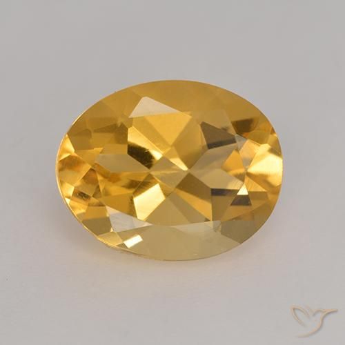 3.14ct Натуральный Оранжево-золотой Цитрин, Овал, VVS-VS