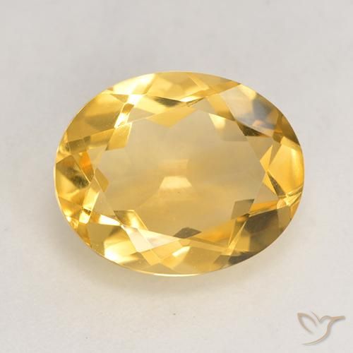 3.06ct Натуральный Среднее золото Цитрин, Овал, VVS-VS