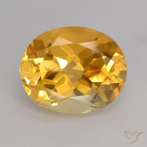 3.81ct Натуральный Средне-светлый оранжево-золотой Цитрин, Овал, VVS-VS