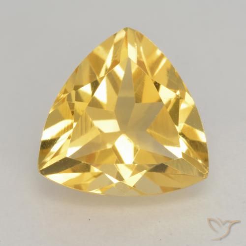 2.35ct Натуральный Золотой Цитрин, Триллион, VVS-VS