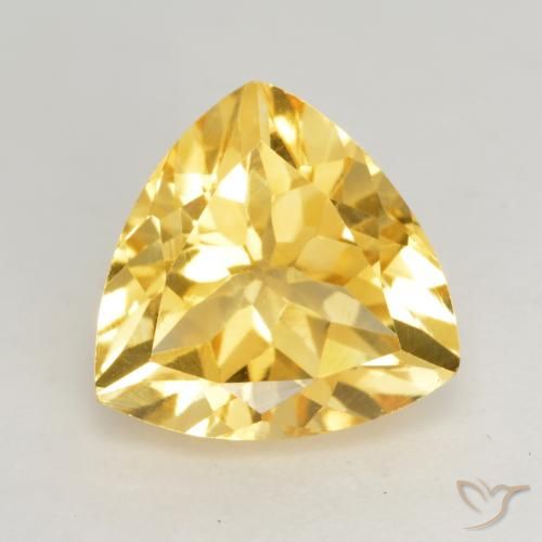 2.15ct Натуральный Средне-светлый золотистый Цитрин, Триллион, VVS-VS