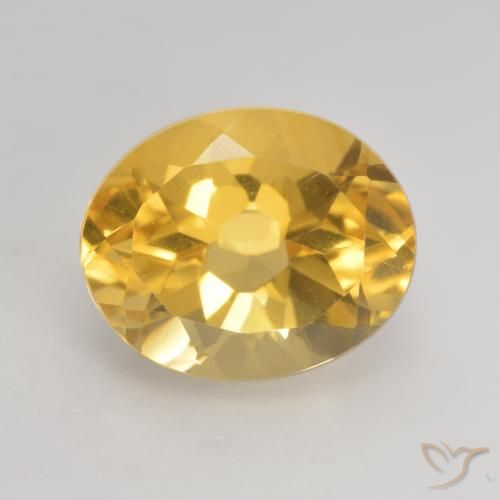 3.68ct Натуральный Золотой Цитрин, Овал, VVS-VS