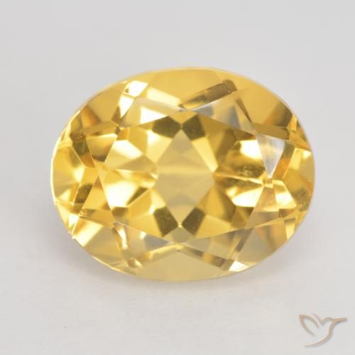 3.66ct Натуральный Средний золотой Цитрин, Овал, VVS-VS