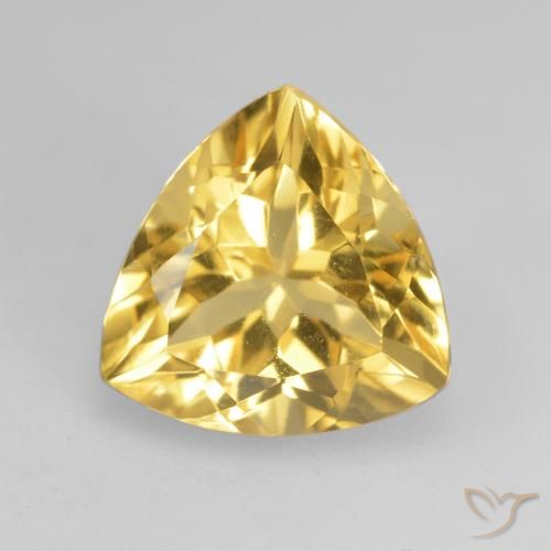 2.31ct Натуральный Золотисто-оранжевый Цитрин, Триллион, VVS-VS