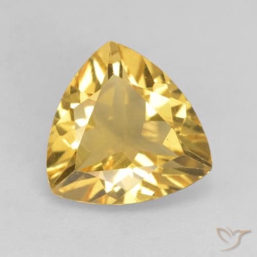 2.02ct Натуральный Золотой Цитрин, Триллион, VVS-VS