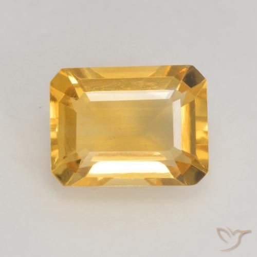 1.60ct Натуральный Яркое золото Цитрин, Изумрудная огранка, VVS-VS