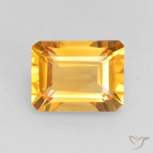 1.55ct Натуральный Яркое золото Цитрин, Изумрудная огранка, VVS-VS