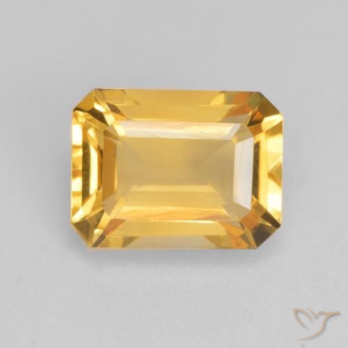 1.65ct Натуральный Яркое золото Цитрин, Изумрудная огранка, VVS-VS