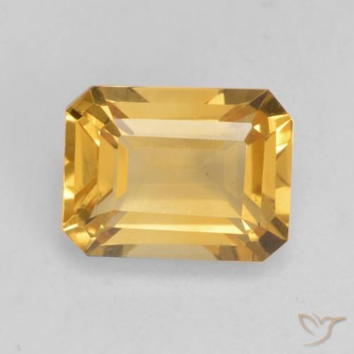 1.60ct Натуральный Яркое золото Цитрин, Изумрудная огранка, VVS-VS