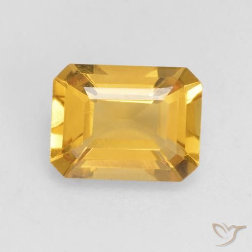 1.34ct Натуральный Яркое золото Цитрин, Изумрудная огранка, VVS-VS