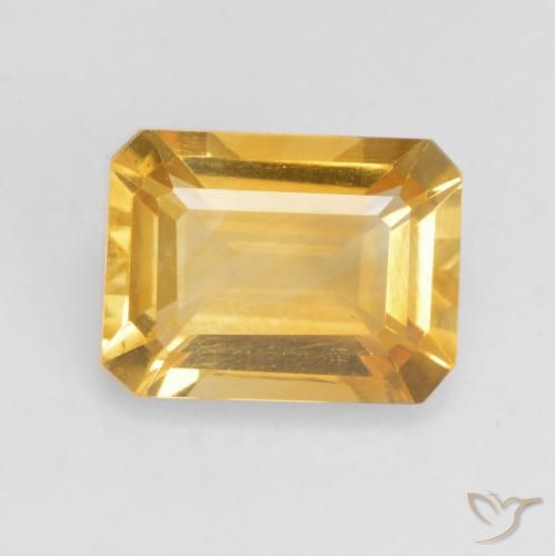 1.47ct Натуральный Среднее золото Цитрин, Изумрудная огранка, VVS-VS