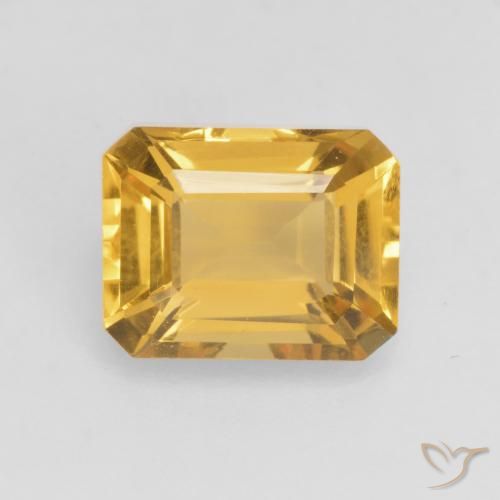 1.53ct Натуральный Яркое золото Цитрин, Изумрудная огранка, VVS-VS