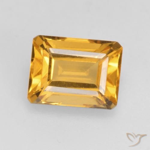 1.71ct Натуральный Глубокое золото Цитрин, Изумрудная огранка, VVS-VS