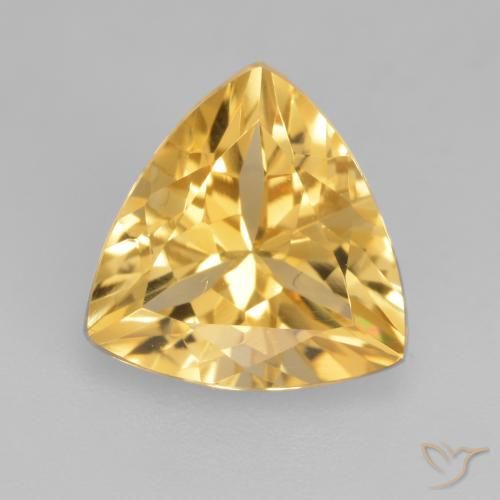 2.00ct Натуральный Золотой Цитрин, Триллион, VVS-VS