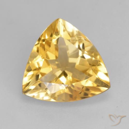 1.98ct Натуральный Золотисто-оранжевый Цитрин, Триллион, VVS-VS